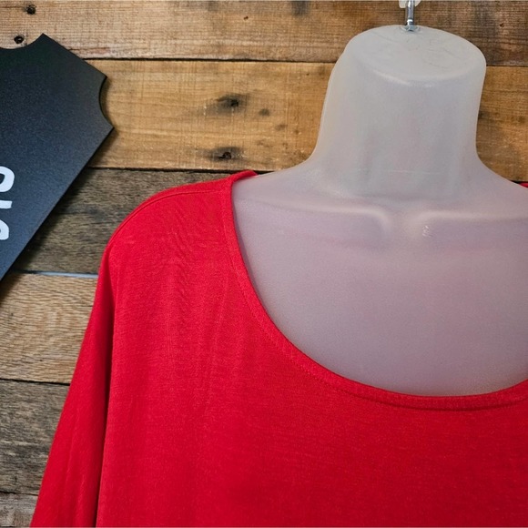SALE-Everly women's red simple red dress shirt size large - Picture 3 of 10